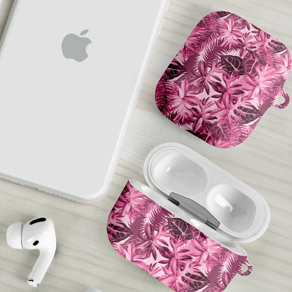Hawaii Pink Tropical Leaves AirPods Case LT01 - Polynesian Pride