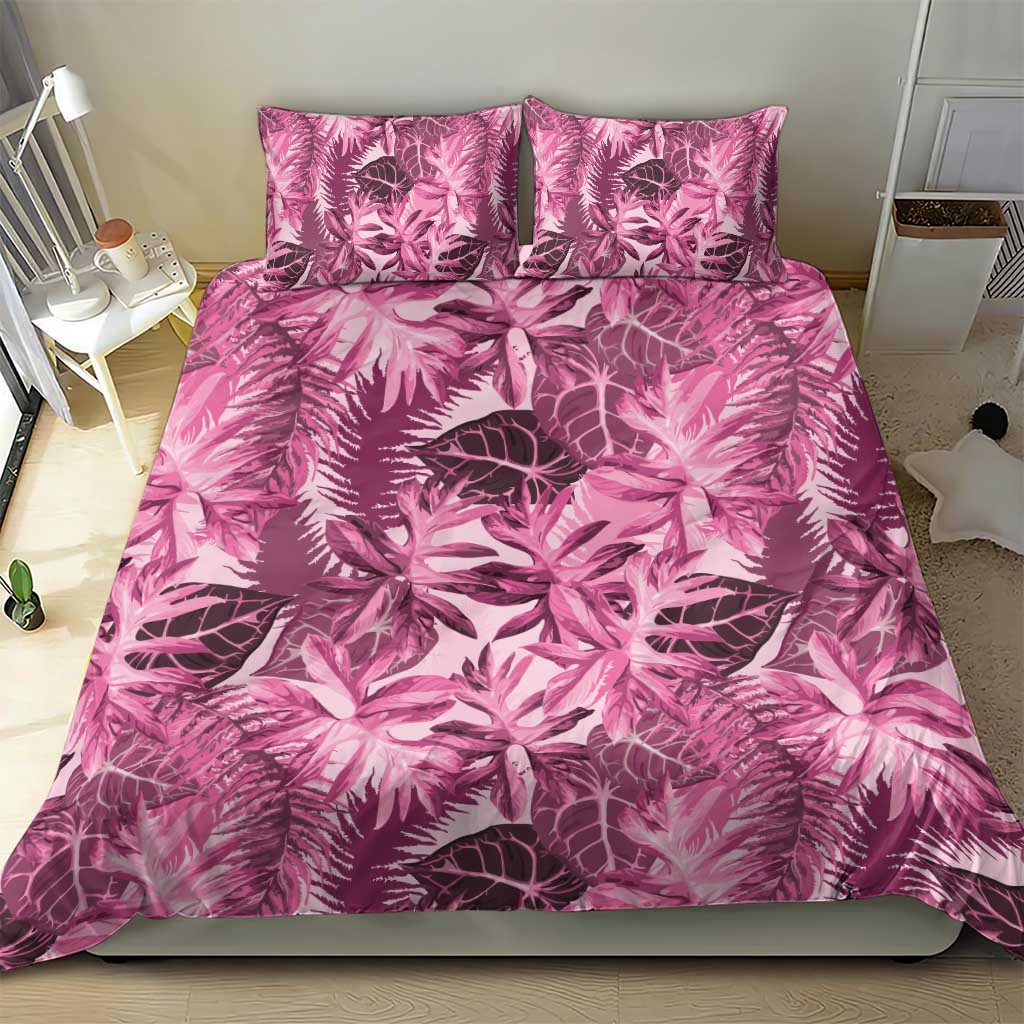 Hawaii Pink Tropical Leaves Bedding Set LT01 - Polynesian Pride
