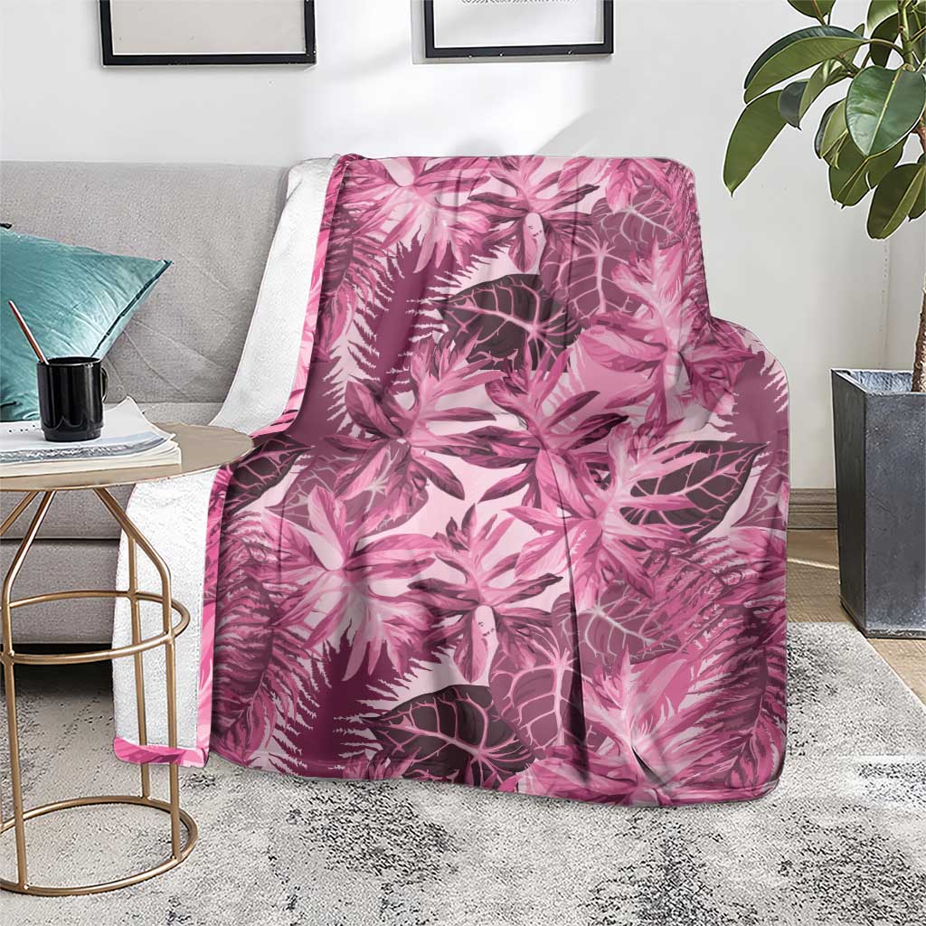 Hawaii Pink Tropical Leaves Blanket LT01 - Polynesian Pride