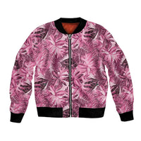 Hawaii Pink Tropical Leaves Bomber Jacket LT01 Unisex Pink - Polynesian Pride