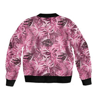 Hawaii Pink Tropical Leaves Bomber Jacket LT01 - Polynesian Pride