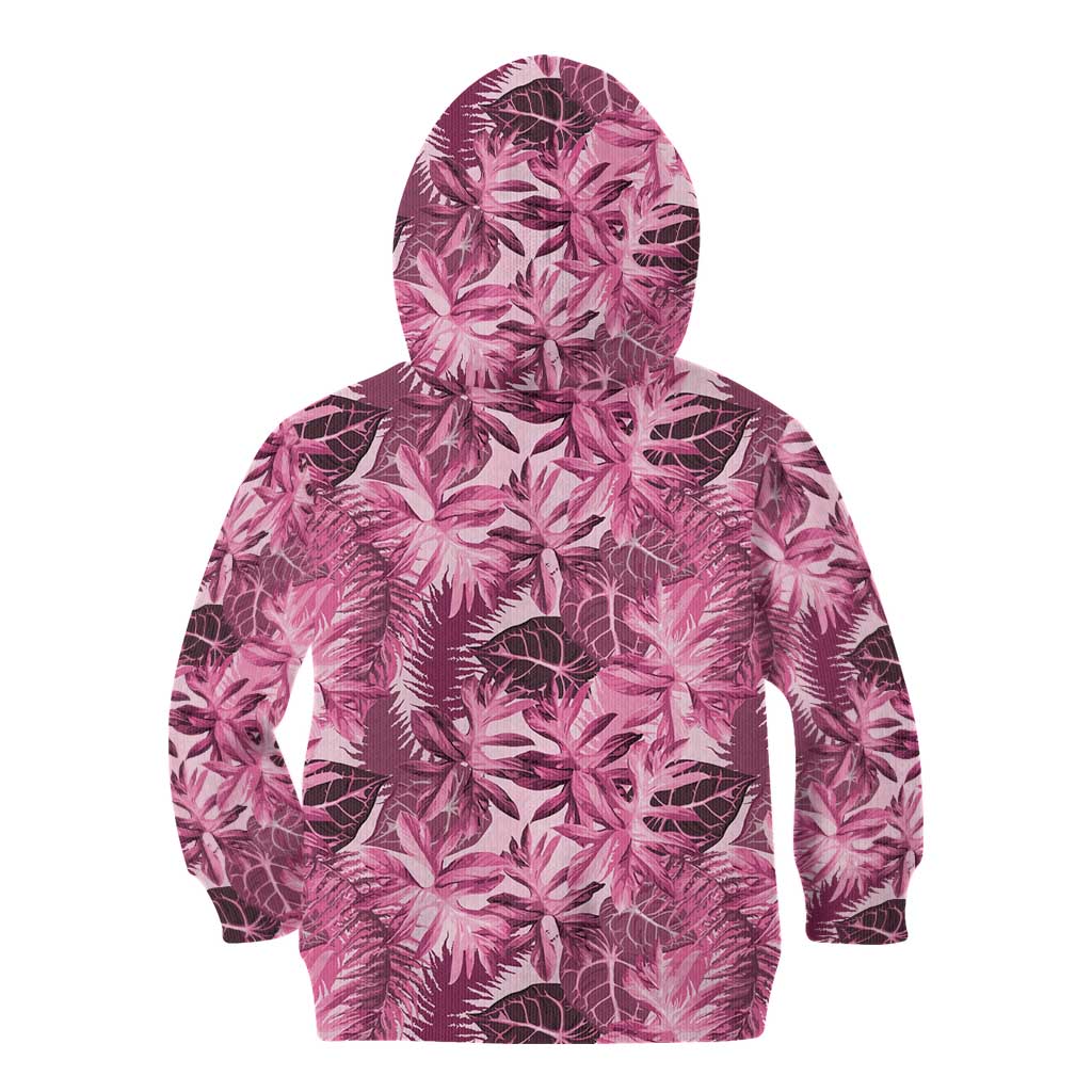 Hawaii Pink Tropical Leaves Kid Hoodie LT01 - Polynesian Pride