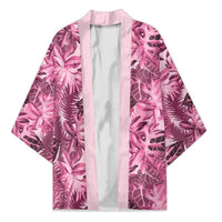 Hawaii Pink Tropical Leaves Kimono LT01 Unisex Pink - Polynesian Pride
