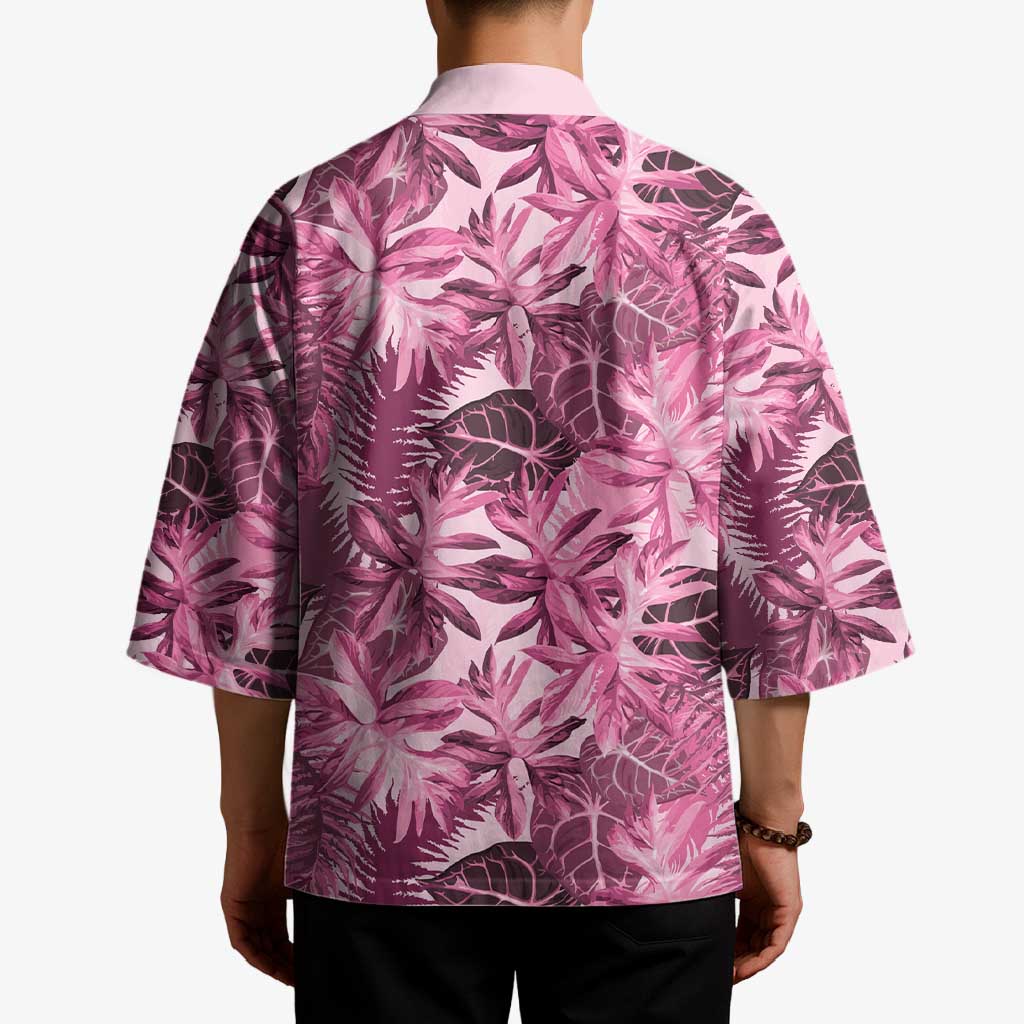 Hawaii Pink Tropical Leaves Kimono LT01 - Polynesian Pride