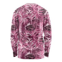 Hawaii Pink Tropical Leaves Long Sleeve Shirt LT01 - Polynesian Pride