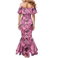 Hawaii Pink Tropical Leaves Mermaid Dress LT01 - Polynesian Pride