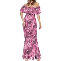 Hawaii Pink Tropical Leaves Mermaid Dress LT01 - Polynesian Pride