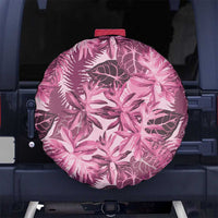 Hawaii Pink Tropical Leaves Spare Tire Cover LT01 No hole Pink - Polynesian Pride