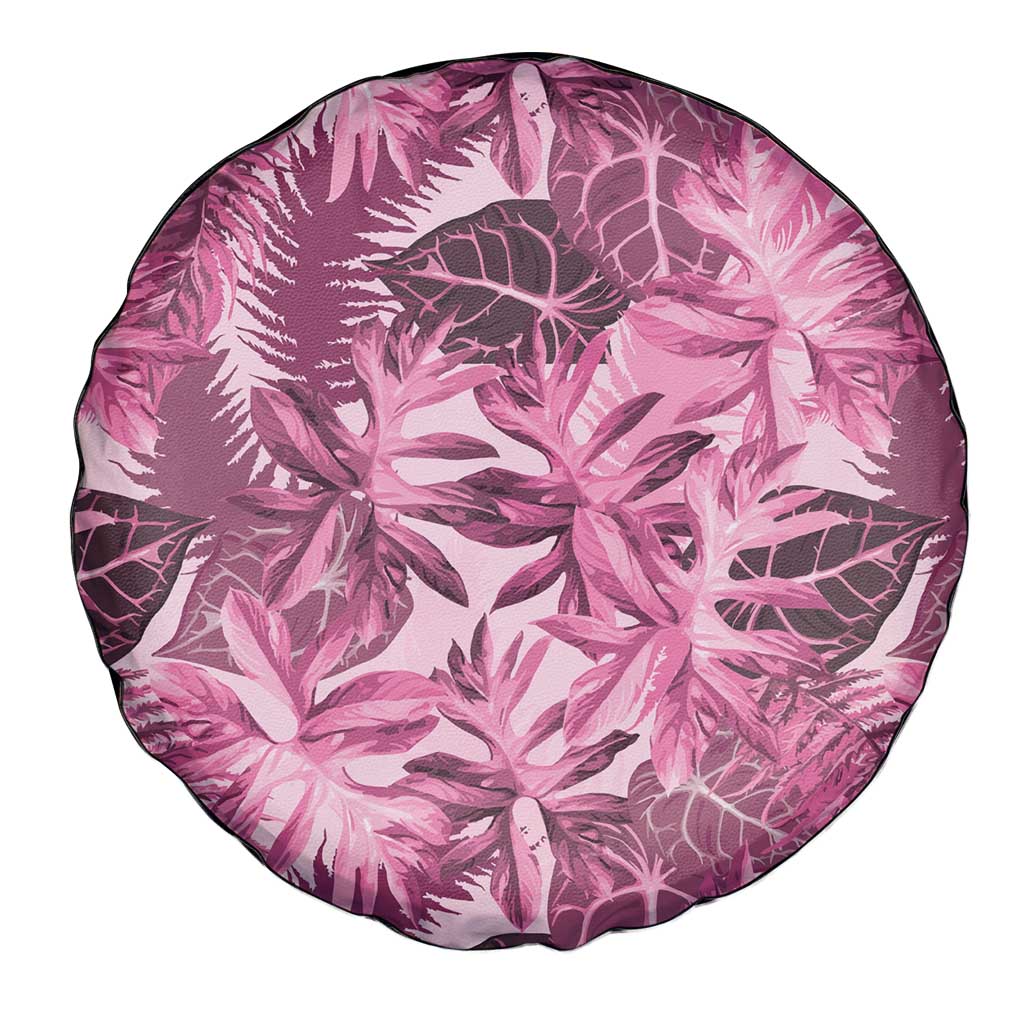 Hawaii Pink Tropical Leaves Spare Tire Cover LT01 - Polynesian Pride