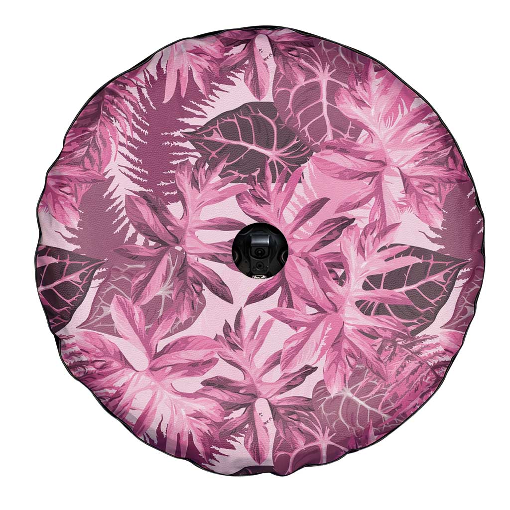 Hawaii Pink Tropical Leaves Spare Tire Cover LT01 - Polynesian Pride