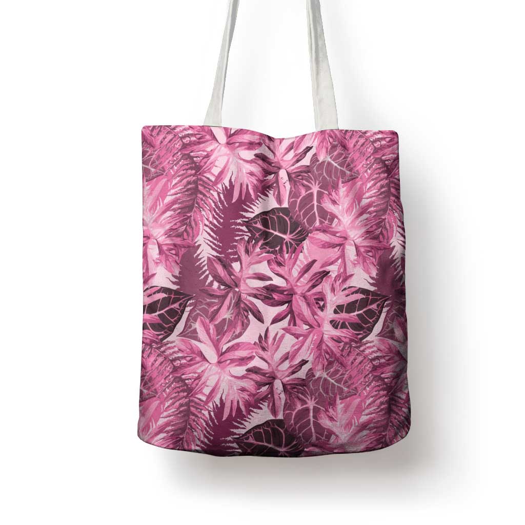 Hawaii Pink Tropical Leaves Tote Bag LT01 - Polynesian Pride