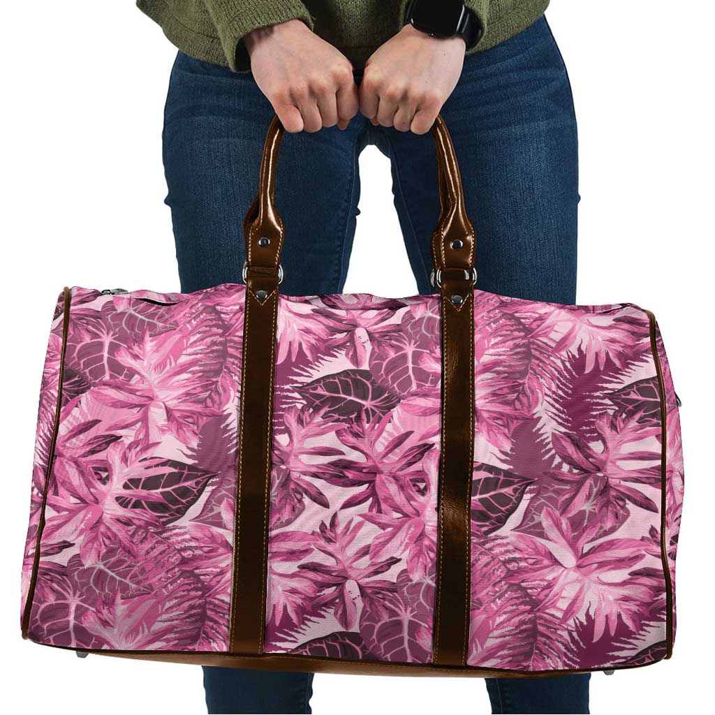 Hawaii Pink Tropical Leaves Travel Bag LT01 Pink - Polynesian Pride