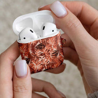 Hawaii Red Brown Tropical Leaves AirPods Case LT01 - Polynesian Pride
