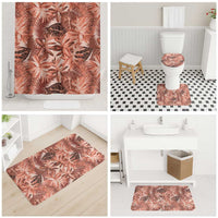 Hawaii Red Brown Tropical Leaves Bathroom Set LT01 - Polynesian Pride