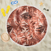 Hawaii Red Brown Tropical Leaves Beach Blanket LT01 One Size 150cm Brown - Polynesian Pride