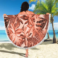 Hawaii Red Brown Tropical Leaves Beach Blanket LT01 - Polynesian Pride