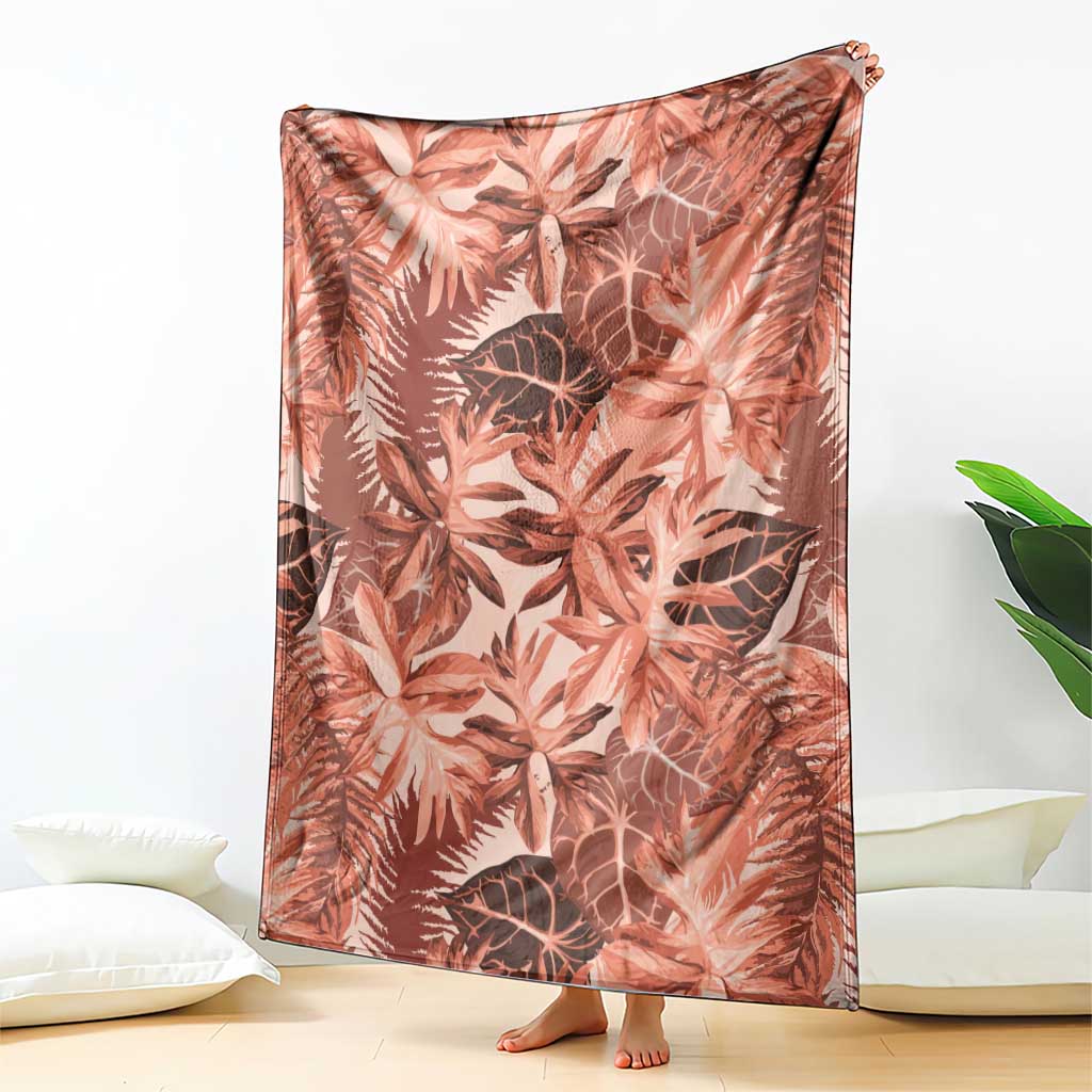 Hawaii Red Brown Tropical Leaves Blanket LT01 - Polynesian Pride