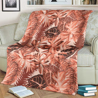 Hawaii Red Brown Tropical Leaves Blanket LT01 - Polynesian Pride