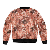 Hawaii Red Brown Tropical Leaves Bomber Jacket LT01 - Polynesian Pride