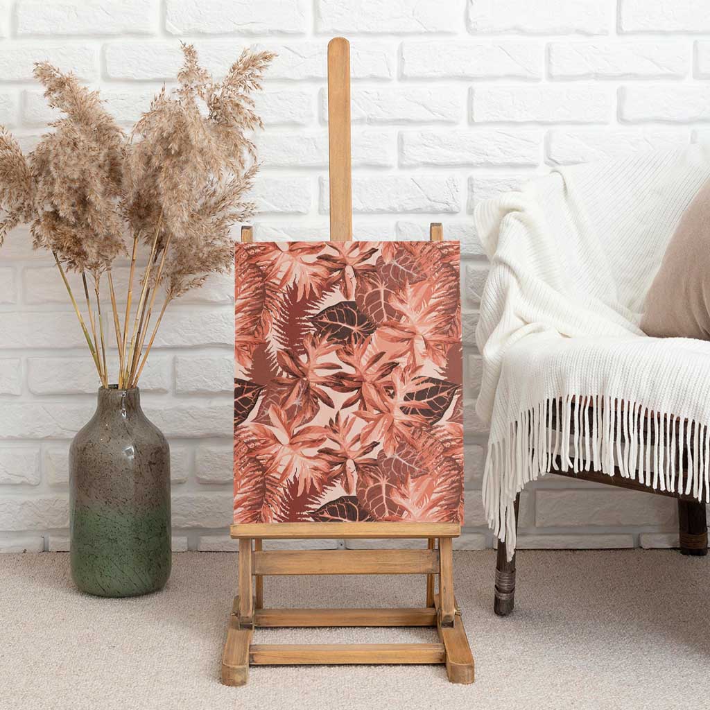 Hawaii Red Brown Tropical Leaves Canvas Wall Art LT01 - Polynesian Pride