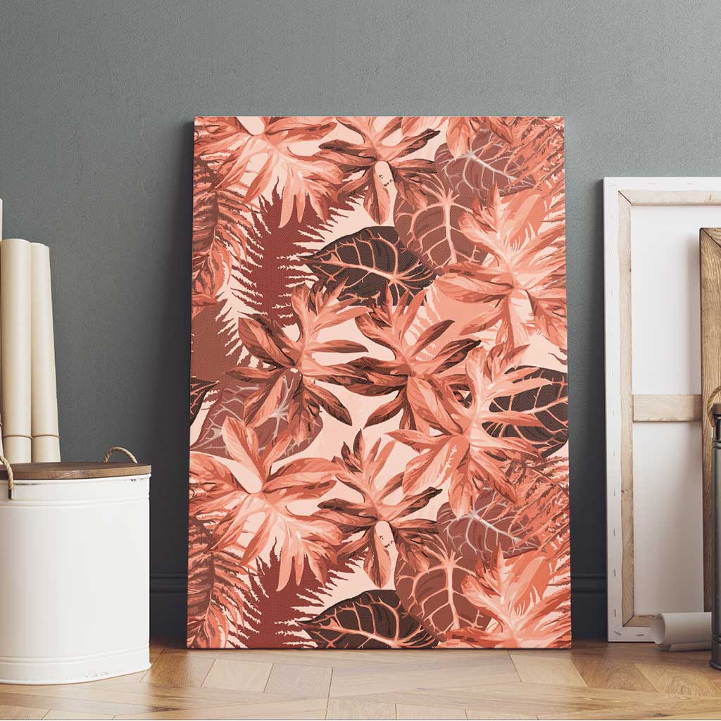 Hawaii Red Brown Tropical Leaves Canvas Wall Art LT01 - Polynesian Pride