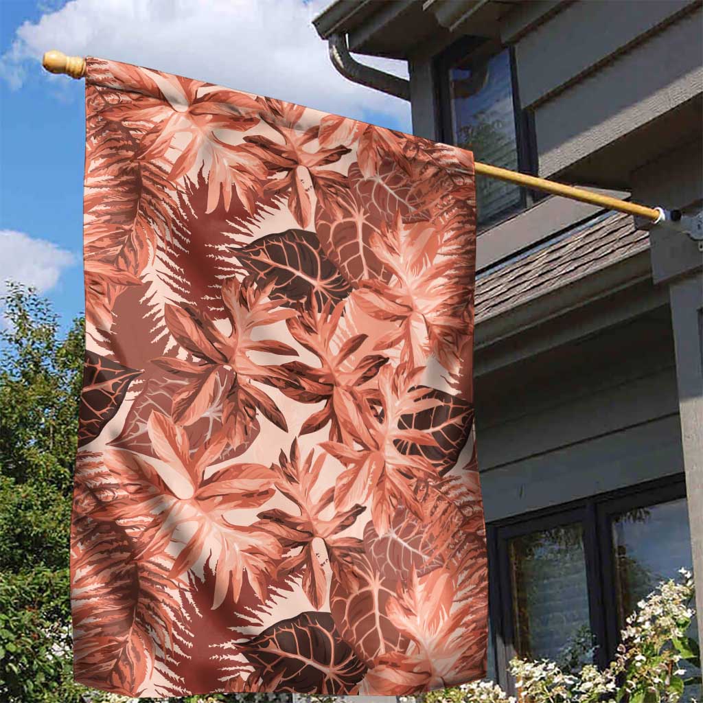 Hawaii Red Brown Tropical Leaves Garden Flag LT01 - Polynesian Pride