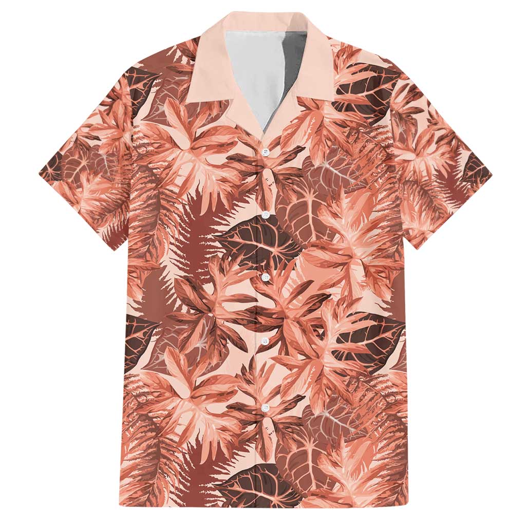 Hawaii Red Brown Tropical Leaves Hawaiian Shirt LT01 Brown - Polynesian Pride