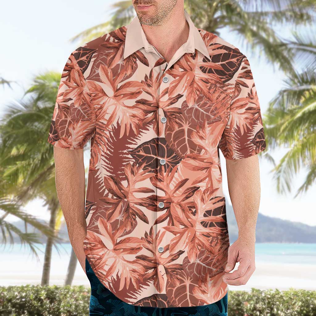 Hawaii Red Brown Tropical Leaves Hawaiian Shirt LT01 - Polynesian Pride