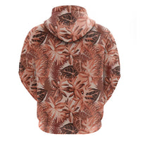 Hawaii Red Brown Tropical Leaves Hoodie LT01 - Polynesian Pride