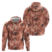 Hawaii Red Brown Tropical Leaves Hoodie LT01 - Polynesian Pride