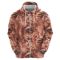 Hawaii Red Brown Tropical Leaves Hoodie LT01 - Polynesian Pride