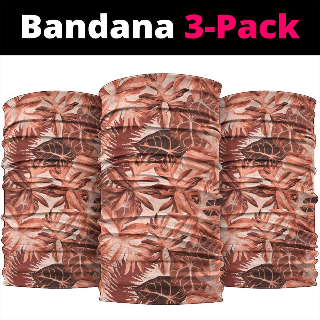 Hawaii Red Brown Tropical Leaves Neck Gaiter LT01 package One Size: 25*50cm Brown - Polynesian Pride