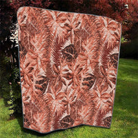 Hawaii Red Brown Tropical Leaves Quilt LT01 - Polynesian Pride