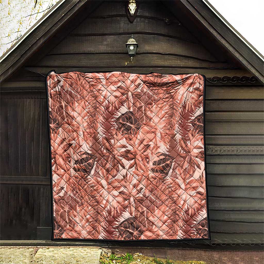 Hawaii Red Brown Tropical Leaves Quilt LT01 - Polynesian Pride