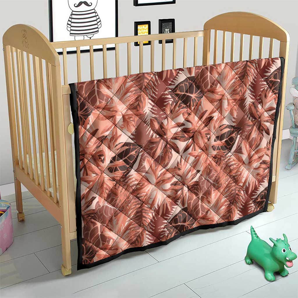 Hawaii Red Brown Tropical Leaves Quilt LT01 - Polynesian Pride