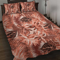 Hawaii Red Brown Tropical Leaves Quilt Bed Set LT01 Brown - Polynesian Pride
