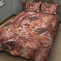 Hawaii Red Brown Tropical Leaves Quilt Bed Set LT01 - Polynesian Pride
