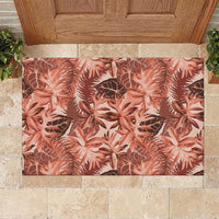 Hawaii Red Brown Tropical Leaves Rubber Doormat LT01 Brown - Polynesian Pride