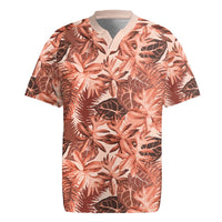 Hawaii Red Brown Tropical Leaves Rugby Jersey LT01 Brown - Polynesian Pride