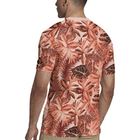 Hawaii Red Brown Tropical Leaves Rugby Jersey LT01 - Polynesian Pride