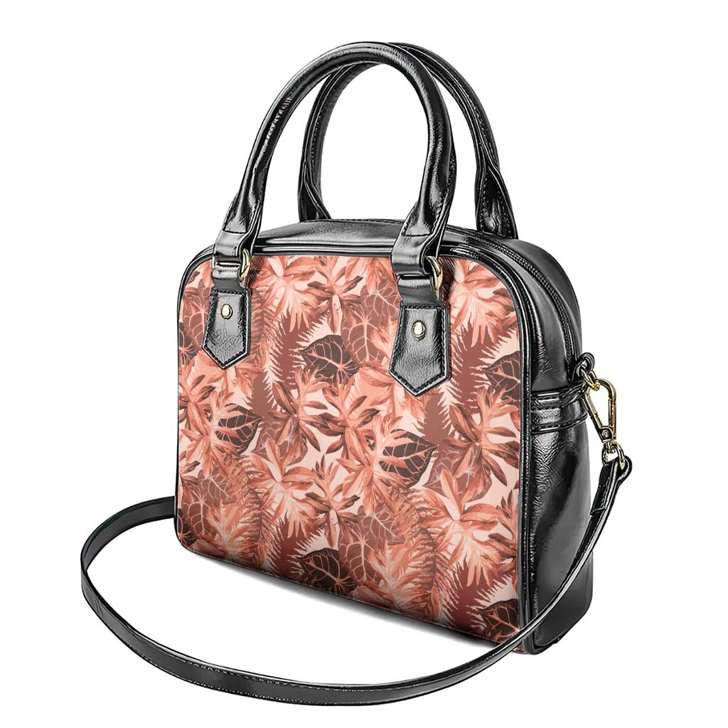 Hawaii Red Brown Tropical Leaves Shoulder Handbag LT01 - Polynesian Pride