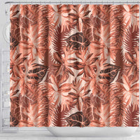 Hawaii Red Brown Tropical Leaves Shower Curtain LT01 - Polynesian Pride