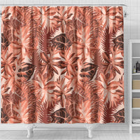 Hawaii Red Brown Tropical Leaves Shower Curtain LT01 - Polynesian Pride