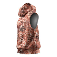 Hawaii Red Brown Tropical Leaves Sleeveless Hoodie LT01 - Polynesian Pride