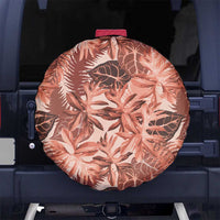 Hawaii Red Brown Tropical Leaves Spare Tire Cover LT01 No hole Brown - Polynesian Pride