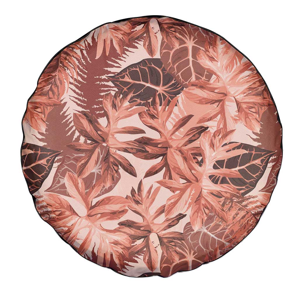 Hawaii Red Brown Tropical Leaves Spare Tire Cover LT01 - Polynesian Pride