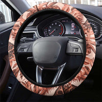 Hawaii Red Brown Tropical Leaves Steering Wheel Cover LT01 - Polynesian Pride