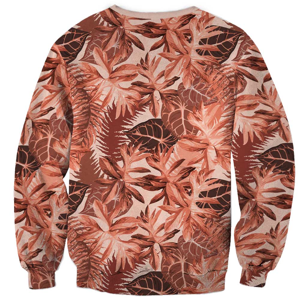 Hawaii Red Brown Tropical Leaves Sweatshirt LT01 - Polynesian Pride