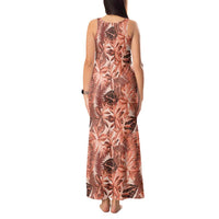 Hawaii Red Brown Tropical Leaves Tank Maxi Dress LT01 - Polynesian Pride