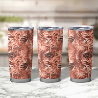 Hawaii Red Brown Tropical Leaves Tumbler Cup LT01 - Polynesian Pride